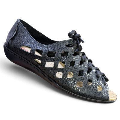 Sandalia de Cuero para Mujer R&oacute;mulo Ref 8202 Negro | Calzado C&oacute;modo y Ergon&oacute;mico | Tus Pasos Bogot&aacute;
